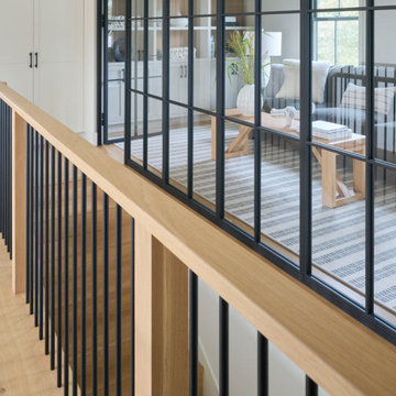 Metal Spindle Railing Floating Stairs Nantucket, MA