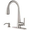 Pfister GT529-SM Lita 1.8 GPM 1 Hole Pull Down Kitchen Faucet - - Brushed Gold