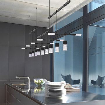 Suspenders™ 36" 3-Bar Offset Linear Fixture in Kitchen