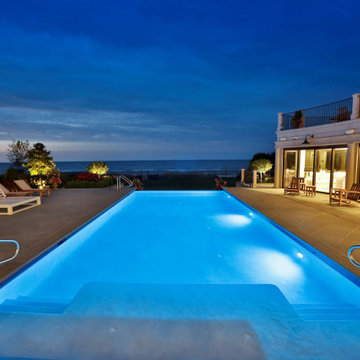 Wilmette, IL Rectilinear Swimming Pool with Separate Hot Tub