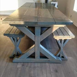 10ft Rustic Trestle Table - Dining Tables