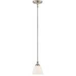 Savoy House - Savoy House 7-1010-1-SN Herndon - 38" One Light Mini Pendant - The classic Herndon collection from Savoy House haHerndon 38" One Ligh Satin Nickel White F *UL Approved: YES Energy Star Qualified: n/a ADA Certified: n/a  *Number of Lights: Lamp: 1-*Wattage:60w Incandescent bulb(s) *Bulb Included:No *Bulb Type:Incandescent *Finish Type:Satin Nickel