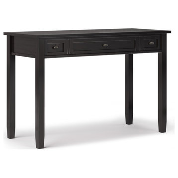 Solid Wood Transitional 48" Wide Writing Office Desk, Hickory Brown