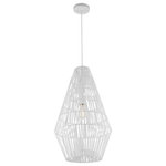 Novogratz x Globe Electric - Novogratz x Globe Penelope 1-Light White Pendant Light w/White Spun Rope Shade - The white spun rope shade and white hanging cord of the Novogratz x Globe Penelope Pendant Light adds a beautiful brightness to a bedroom or living room. Hang one on either side of your bed to bring warmth to your bedroom or hang one on either side or your couch to provide a warm but bright light with a modern farmhouse feel. Decorate with the Novogratz and Globe Electric - lighting made easy.