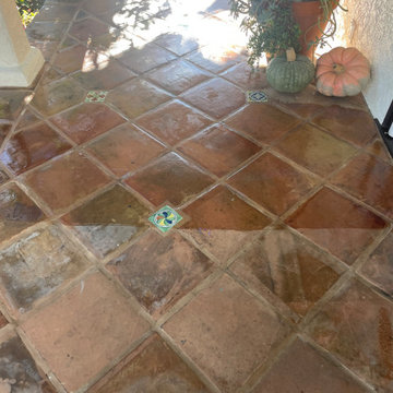 Saltillo Tile - before and after