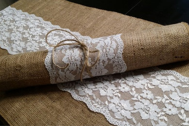 Burlap and Lace Table Runners
