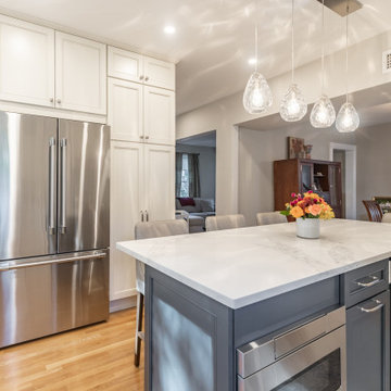 Melrose Kitchen Island with Microwave Drawer