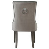 Owen Dining Chair Tufted Nailhead Trim, Set of 2, Dark Gray Pu Leather/Velvet