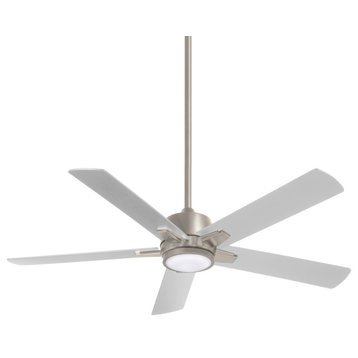 Minka Aire Stout 54" LED Ceiling Fan With Remote Control, Brushed Nickel