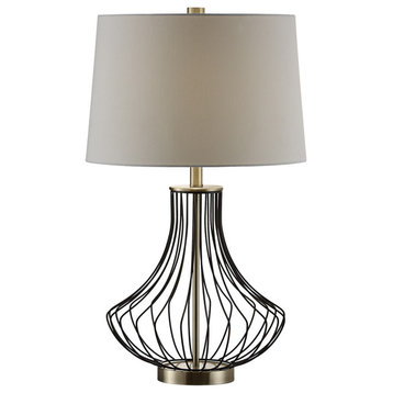 Carter 1 Light Table Lamp, Bronze and Antique Brass