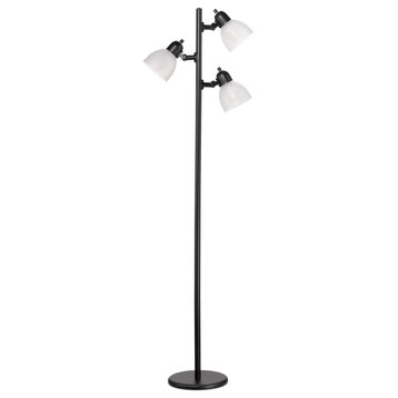 Novogratz x Globe LED for Life 63" 3-Light Matte Black LED Tree Lamp