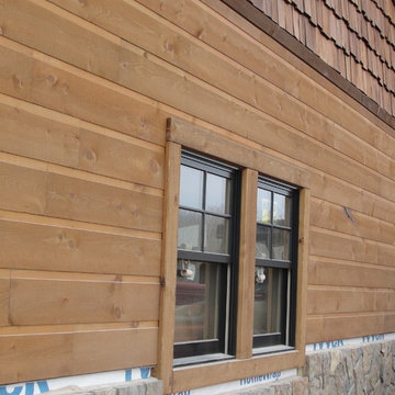 Tongue and groove without chinking Adirondack siding