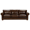 Richmond Leather Sofa, Old English/Chocolate