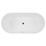 Woodbridge Kitchen & Bath - Woodbridge 59" Soaking Tub with Brushed Nickel Pop Up Drain - ✅ [DIMENSIONS AND SPECIFICATIONS]: Exterior Dimension: 59" Long x 29 1/2" Wide x 23 1/4" Deep – Effective Tub Capacity: 55 Gallons