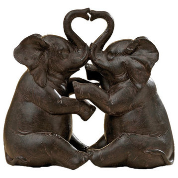 Playful Pachyderms, Decorative Elephant Sculpture, Bronze tone, 6 1/4"