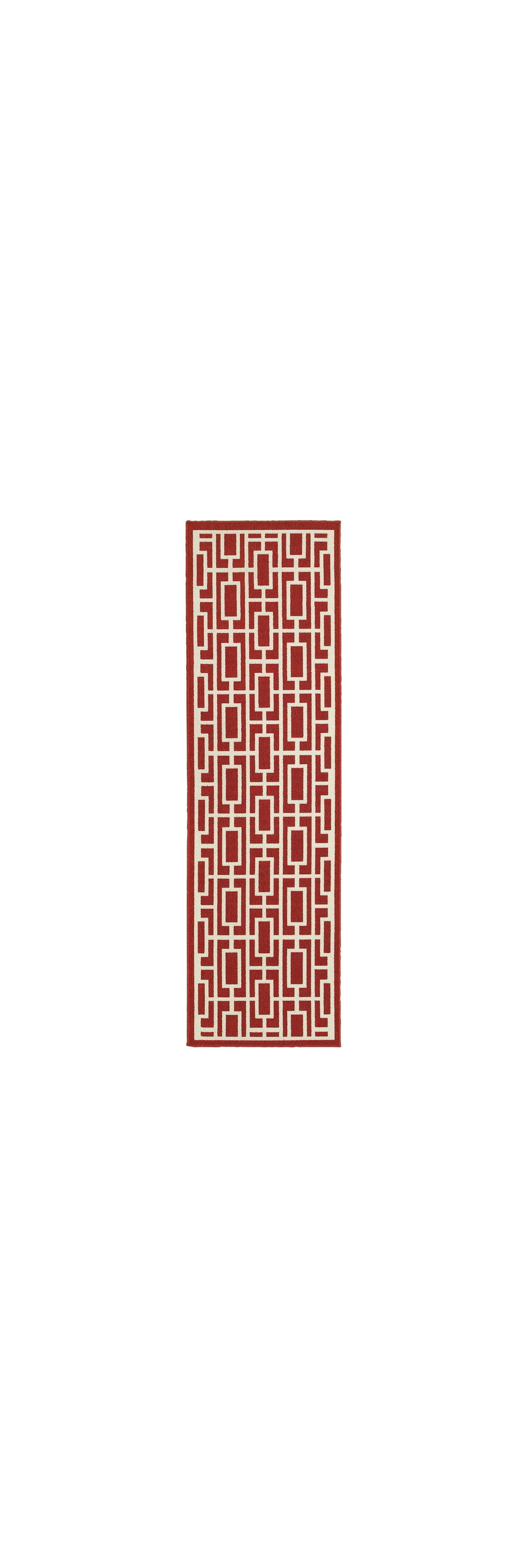 Oriental Weavers Meridian Collection Red/Ivory Geometric Indoor/Outdoor ...
