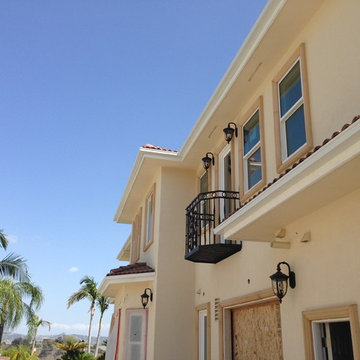 Box Gutters on Custom Home with Tile Roof, Walnut California