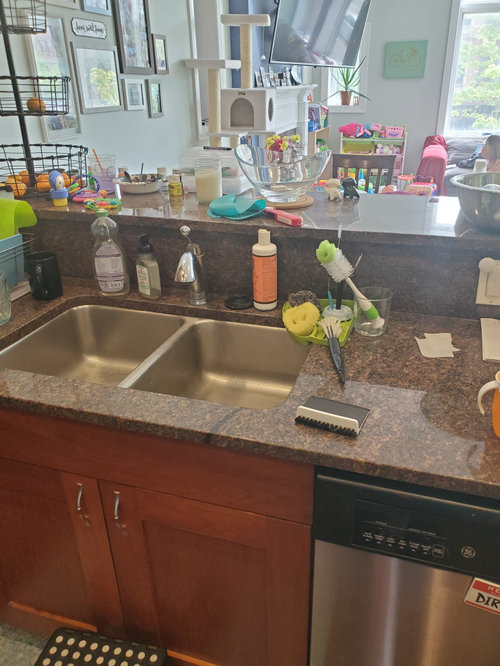 Removing marble kitchen backsplash