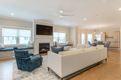 Living room - large transitional living room idea in Other