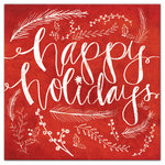 DDCG - Red Happy Holidays Canvas Wall Art, 12"x12" - Spread holiday cheer this Christmas season by transforming your home into a festive wonderland with spirited designs. This Red "Happy Holidays" Canvas Wall Art makes decorating for the holidays and cultivating your Christmas style easy. With durable construction and finished backing, our Christmas wall art creates the best Christmas decorations because each piece is printed individually on professional grade tightly woven canvas and built ready to hang. The result is a very merry home your holiday guests will love.