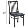 Caitlin Side Chair, Set of 2, Black PU and Black Finish