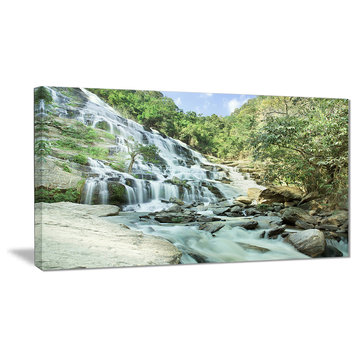 "Maeyar Waterfall in Rain" Landscape Canvas Photo Print, 40"x20"