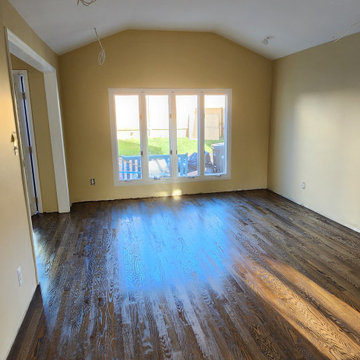 Installation and Sanding, Red Oak, Dark Walnut, Oil base