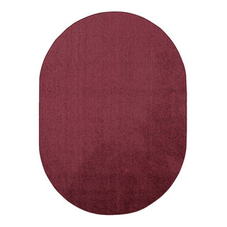 Furnish My Place Cranberry Solid Color Rug Made In Usa, 2' x 40' Oval ...