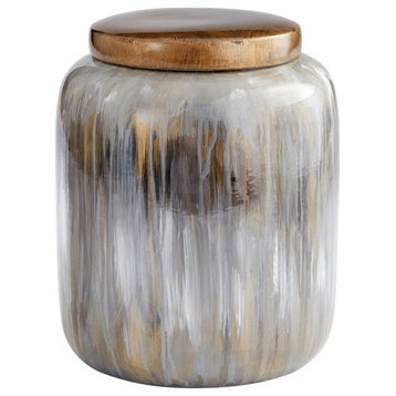 Cyan Spirit Drip Vase 10423, Olive Glaze