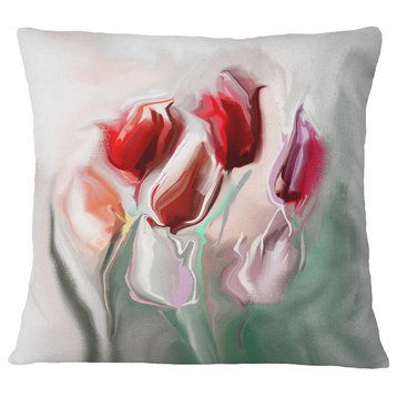 Floral Watercolor Illustration Animal Throw Pillow, 18"x18"
