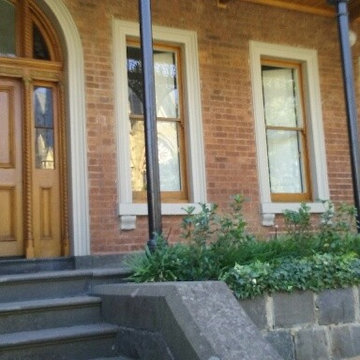 Windows and front door: "After restoration"