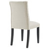 Modway Duchess 21.5" Fabric Solid Rubberwood Dining Chair in Beige (Set of 4)