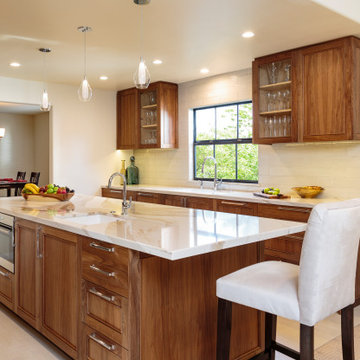 Working side of island and clean-up sink