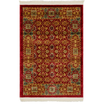 Unique Loom Red Jefferson Palace 2' 0 x 3' 0 Area Rug