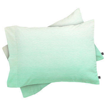 Deny Designs Social Proper Mint Ombre Pillow Shams, Queen