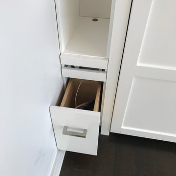 Custom Built Vertical Queen Murphy Bed with Side Storage Cabinets