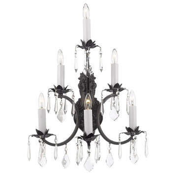 3-Tier Swarovski Crystal Trimmed Iron Wall Sconce