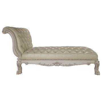 Dresden Upholstered Chaise, Antique White