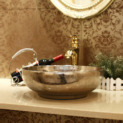 New luxury silver plating ceramic art basin - Bathroom Sinks