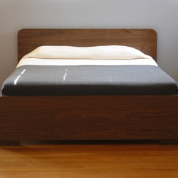 Ease Bed - Walnut - End View - Beds