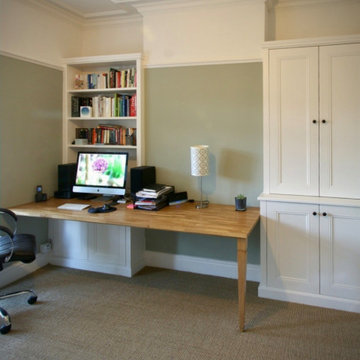 Home Office with Classic Alcove Cabinets