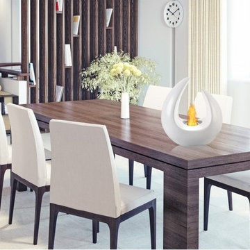 Mika White Tabletop Fireplace