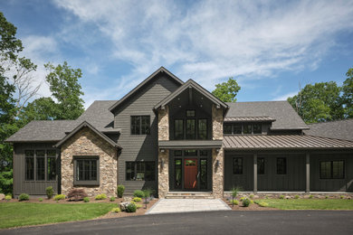 Example of a transitional exterior home design in Philadelphia