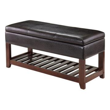 Winsome Wood Transitional Pu Leather And Solid Wood Bench 94143