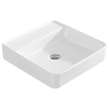 Fine Fixtures White Vitreous China Large Square Vessel Sink
