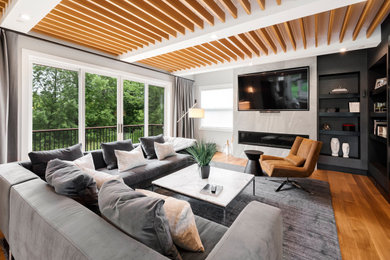 Inspiration for a contemporary family room remodel in Chicago