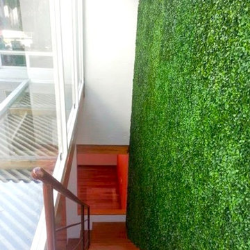 Modern Interior Design with GreenSmart Decor Artificial Hedge Panels