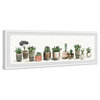 "Colored Pots and Cactus" Framed Painting Print, 45"x15"