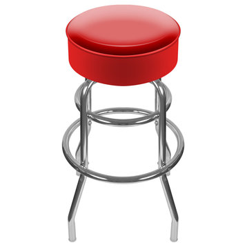 Bar Stool - Red Stool with Foam Padded Seat
