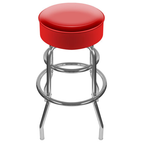 Bar Stool - Red Stool with Foam Padded Seat